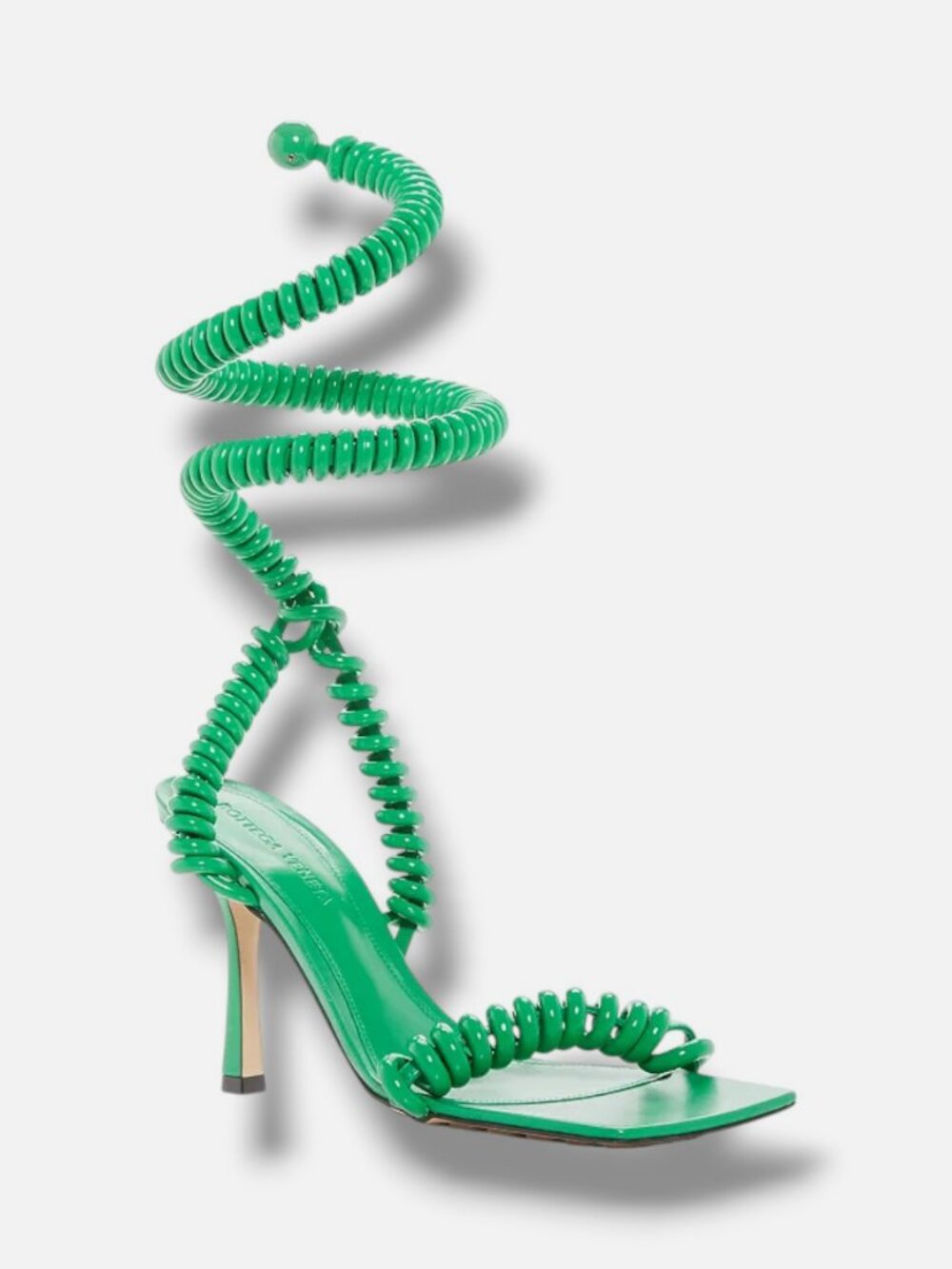 Bottega Veneta Women's Green Wire Stretch High Heel Sandals Size 5.5